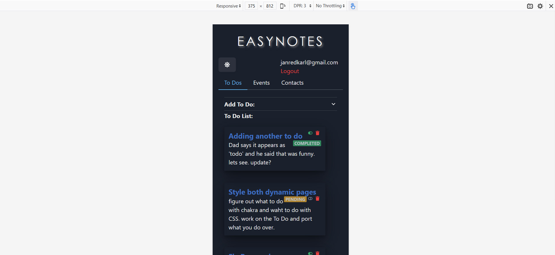 Mobile view and night mode